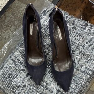 Vera Wang Midnight Blue Suede Heels